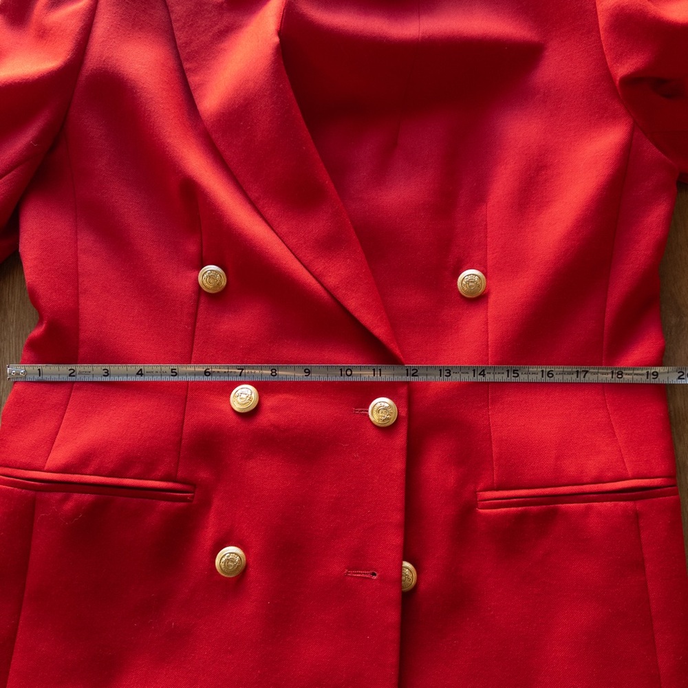 Vintage Pendleton Red 100% Virgin Wool Double Breasted Blazer Jacket, size 12 - Picture 7 of 9